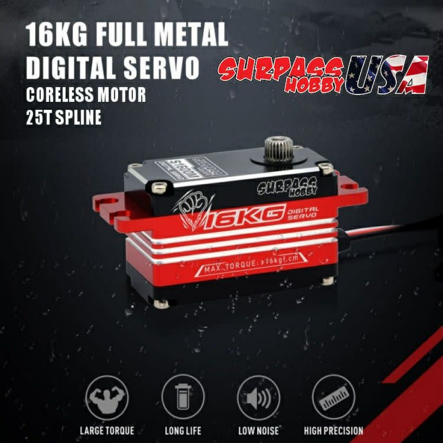 Servos* * | Reliable Quality S1600M Digital Servo 16Kg/222Oz .08/7.4V Low Profile Full Metal (Surpass Hobby Usa)