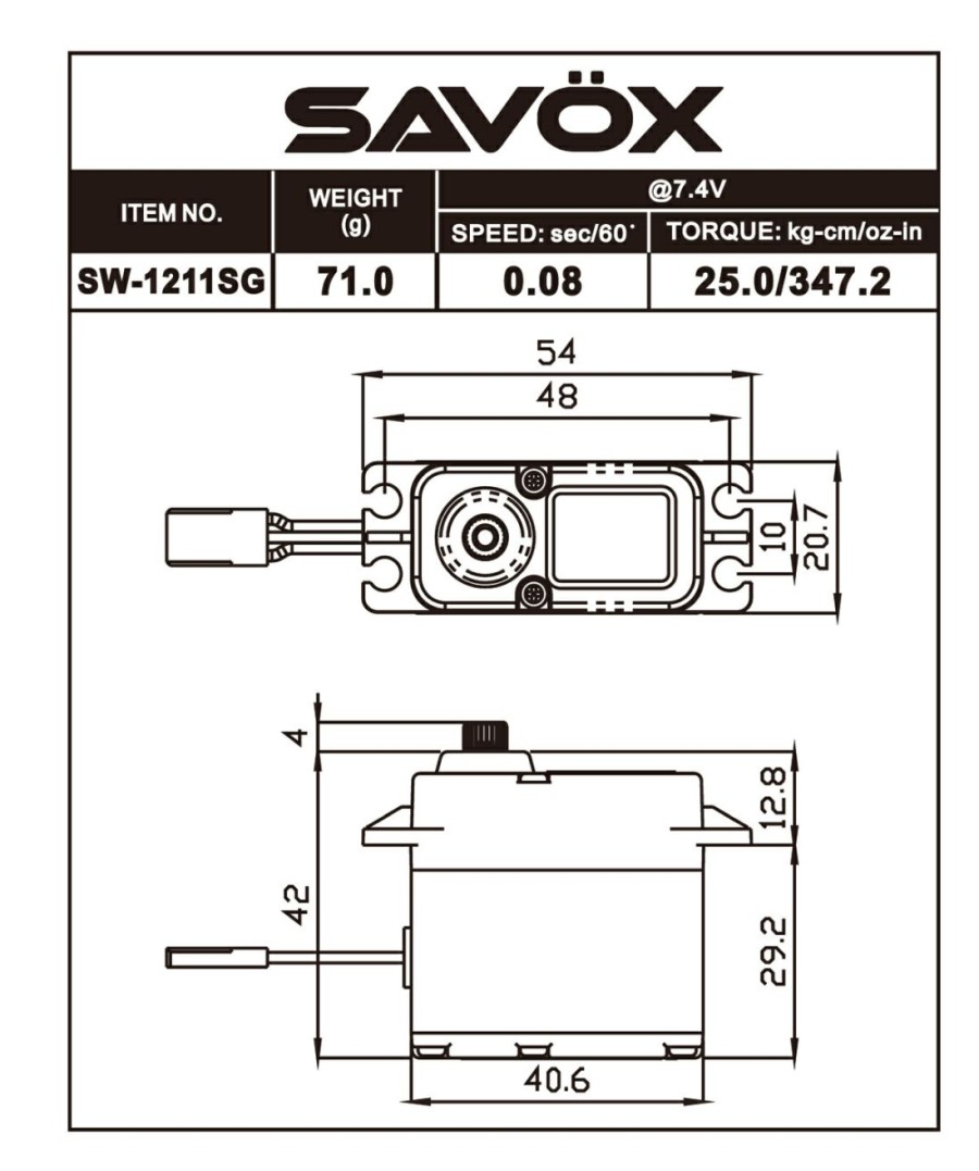 Servos* * | Latest Fashion Savsw1211Sg-Be Waterproof High Voltage Digital Servo Black Edition (Savox)