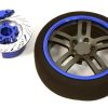 Radios & Accessories * | Latest Fashion C26907Blue Blue Billet Machined Alloy D5 Spoke Steering Wheel Set For Traxxas Radio Transmitter (Integy)