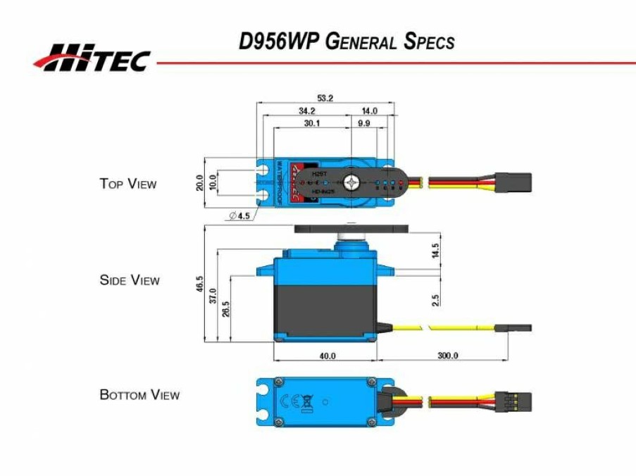 Servos* * | Exquisite Gifts Hrc36956 Hitec D956Wp D-Series Waterproof Metal Gear Digital Servo (High Voltage) (Hitec)