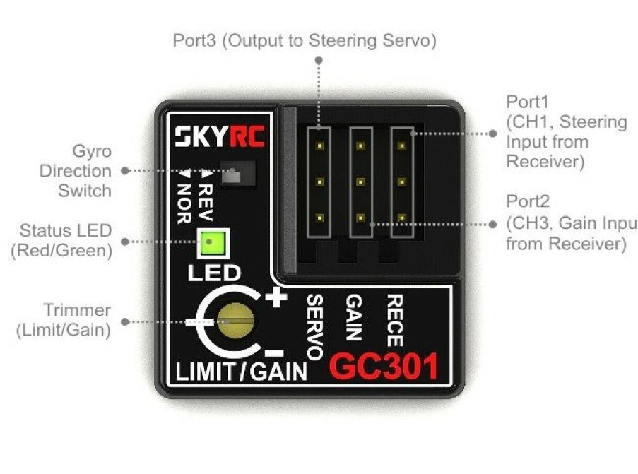 Radios & Accessories * | Typical Style Sk-600068 Gyro For Rc Cars (Sky Rc)