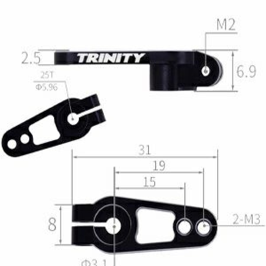 Servos* * | Cut Price Tep1925 Low Profile Billet Aluminum Servo Horn 25T Spline (Trinity)